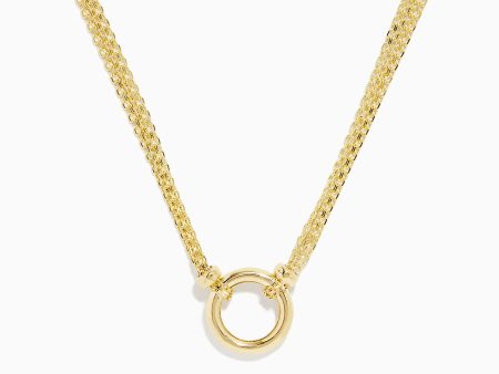 14K Yellow Gold 18  Circle Necklace on Sale