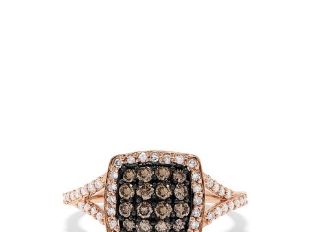 14K Rose Gold Espresso and White Diamond Ring, 0.60 TCW Online