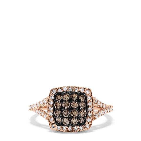 14K Rose Gold Espresso and White Diamond Ring, 0.60 TCW Online