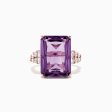 14K Rose Gold Amethyst and Diamond Cocktail Ring, 11.94 TCW Supply