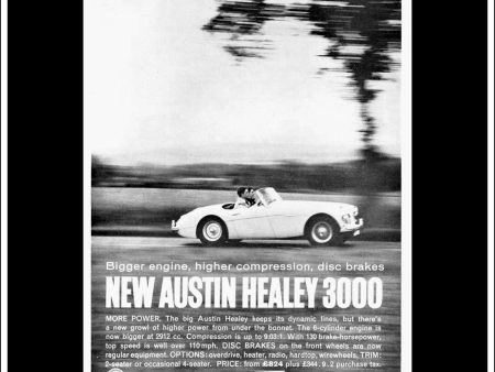 Austin Healey 3000. Original Vintage Advert From August, 1959. Hot on Sale