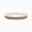 14K Rose Gold Espresso and White Diamond Bangle For Sale