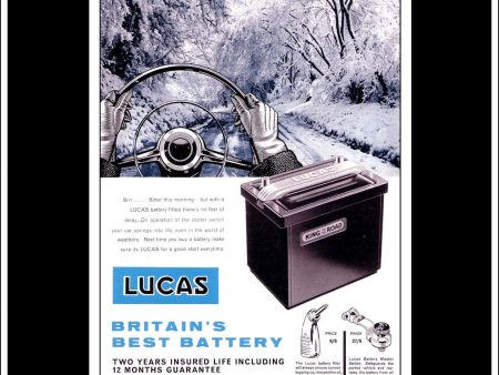 Lucas Batteries. Original Vintage Advert From January, 1959. Joseph Lucas Ltd., Birmingham. For Sale