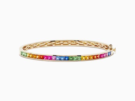 Watercolors 14K Yellow Gold Multi Sapphire Bangle Online Sale