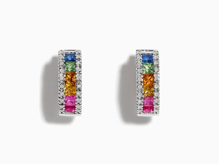 Watercolors 14K White Gold Sapphire & Diamond Earrings, 1.76 TCW Sale