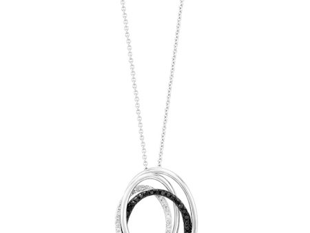 14K White Gold Black and White Diamond Pendant, 0.48 TCW Online Sale