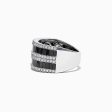 14K White Gold Black and White Diamond Ring, 2.48 TCW For Cheap