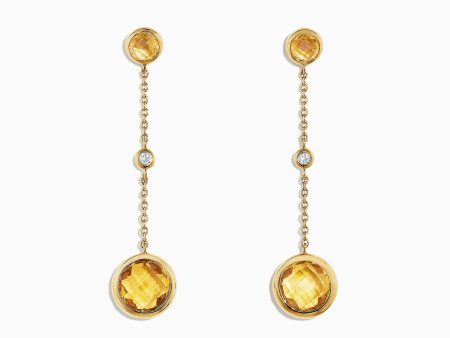 Sunset 14K Yellow Gold Citrine and Diamond Earrings, 2.54 TCW Discount