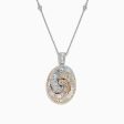 Trio 14K Tri Color Gold Diamond Swirl Pendant, 1.28 TCW Hot on Sale