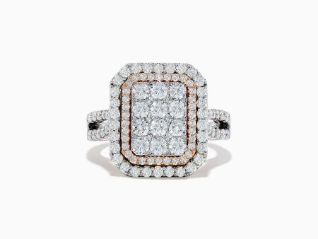 Bouquet Two Tone Gold Diamond Ring For Cheap