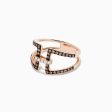 14K Rose Gold Espresso and White Diamond Ring Online Sale