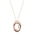 14K Rose Gold Espresso and White Diamond Pendant, 0.48 TCW For Discount