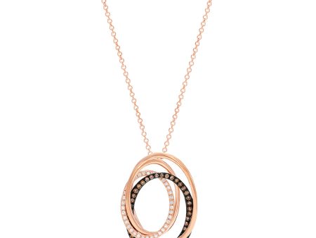 14K Rose Gold Espresso and White Diamond Pendant, 0.48 TCW For Discount