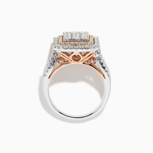 Bouquet Two Tone Gold Diamond Ring For Cheap