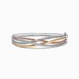 Trio 14K Tri-Color Gold Diamond Crossover Bangle, 1.03 TCW For Cheap