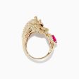 Safari 14K Yellow Gold Ruby and Diamond Dragon Ring Online Hot Sale