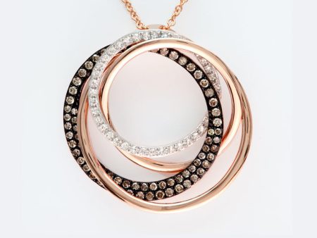 14K Rose Gold Espresso and White Diamond Pendant, 0.43 TCW Online Sale