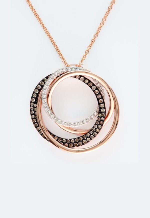 14K Rose Gold Espresso and White Diamond Pendant, 0.43 TCW Online Sale