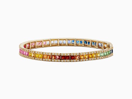 Watercolors Sapphire and Diamond Bracelet, 9.16 TCW For Cheap