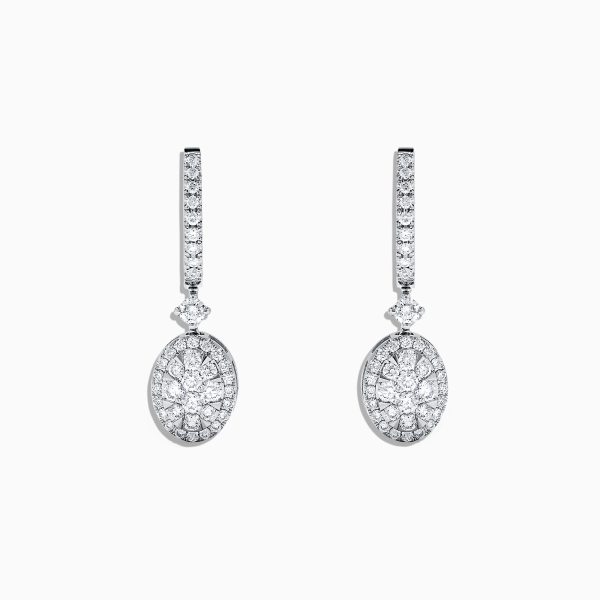 Bouquet 14K White Gold and Diamond Drop Earrings, 0.85 TCW Supply