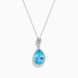 Ocean Bleu 14K White Gold Blue Topaz and Diamond Pendant on Sale