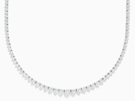 14K White Gold Diamond Tennis Necklace 9.66 TCW Online