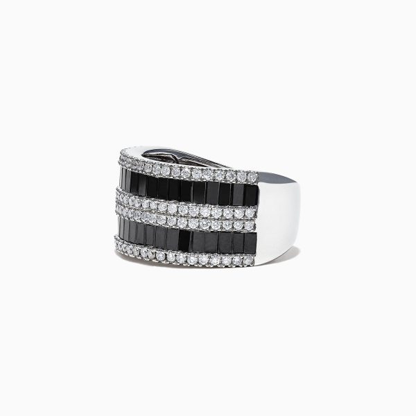 14K White Gold Black and White Diamond Ring, 2.48 TCW For Cheap