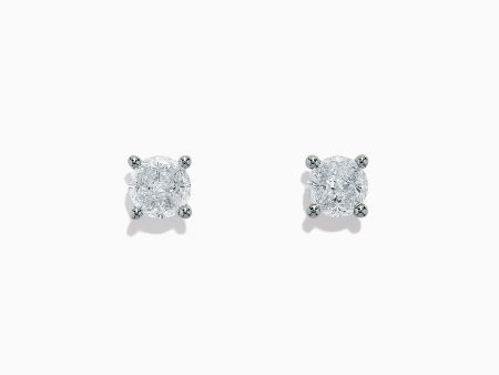 Bouquet 14K White Gold Diamond Stud Earrings, 0.98 TCW For Sale