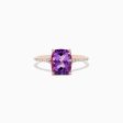 14K Rose Gold Amethyst and Diamond Ring, 2.21 TCW Discount