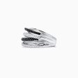 14K White Gold Black and White Diamond Ring, 0.56 TCW For Cheap