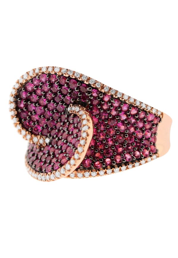 Ruby Royal 14K Rose Gold Pave Ruby Cocktail Ring, 2.64 TCW Online