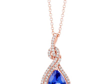 14K Rose Gold Tanzanite and Diamond Pendant, 1.81 TCW Online