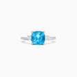 14K Two Tone Gold Blue Topaz and Diamond Ring, 2.16 TCW For Cheap