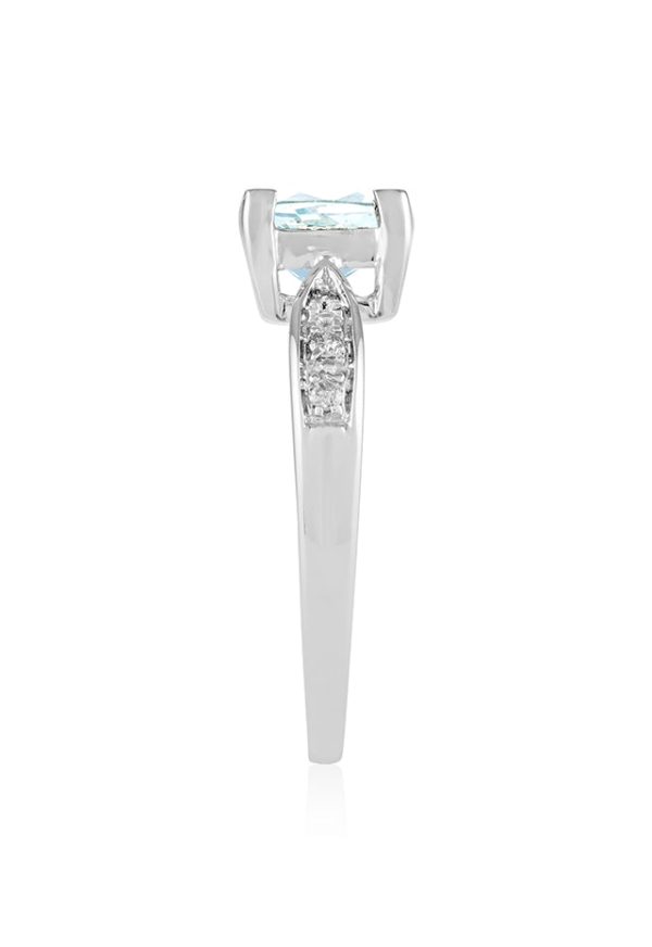 Aquarius 14K White Gold Aquamarine and Diamond Ring, 1.35 TCW Online Sale