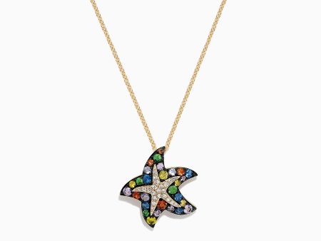 Watercolors 14K Gold Sapphire & Diamond Starfish Pendant, 1.19 TCW Online