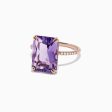 14K Rose Gold Amethyst and Diamond Ring, 7.26 TCW Online Sale