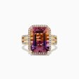 14K Yellow Gold Ametrine and Diamond Ring Online Sale