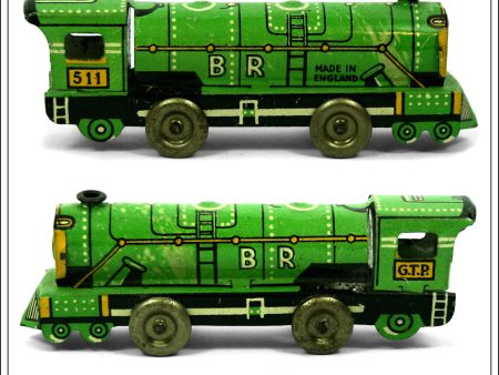 G.T.P. 511 Railway Engine   Locomotive, Vintage Tin Toy, Glamtoy, Great Britain. For Cheap