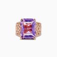 Amethyst 14K Rose Gold Amethyst and Diamond Ring Online now