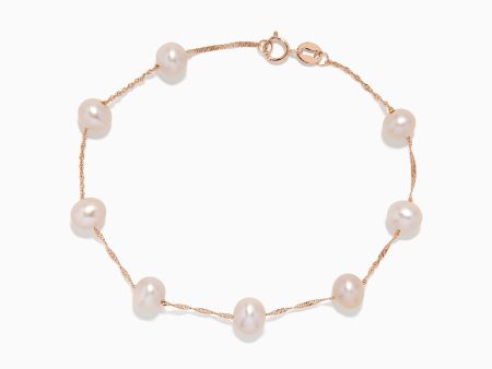 14K Rose Gold Blush Freshwater Pearl Bracelet Supply