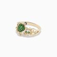 Seaside 14K Yellow Gold Tsavorite and Diamond Turtle Ring Cheap