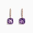 14K Rose Gold Amethyst and Diamond Earrings, 8.12 TCW Online Sale