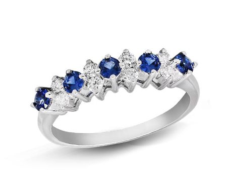 Gemma Blue Sapphire and Diamond Ring, 0.76 TCW Cheap