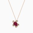 Seaside 14K Rose Gold Ruby and Diamond Turtle Pendant For Discount