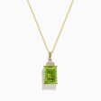 14K Yellow Gold Lemon Quartz and Diamond Pendant Online Sale