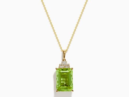 14K Yellow Gold Lemon Quartz and Diamond Pendant Online Sale