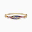 Watercolors 14K Gold Multi Sapphire and Diamond Bangle, 4.17 TCW Online Sale