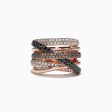 14K Rose Gold Black, Brown and White Diamond Ring, 1.47 TCW on Sale