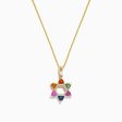 14K Gold Multi Sapphire & Diamond Star of David Pendant, 1.96 TCW on Sale