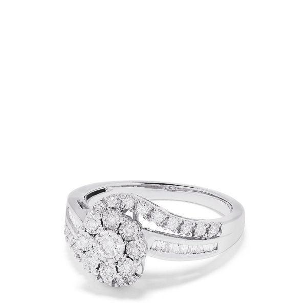 Bouquet 14K White Gold Diamond Twist Ring, 0.48 TCW Online now